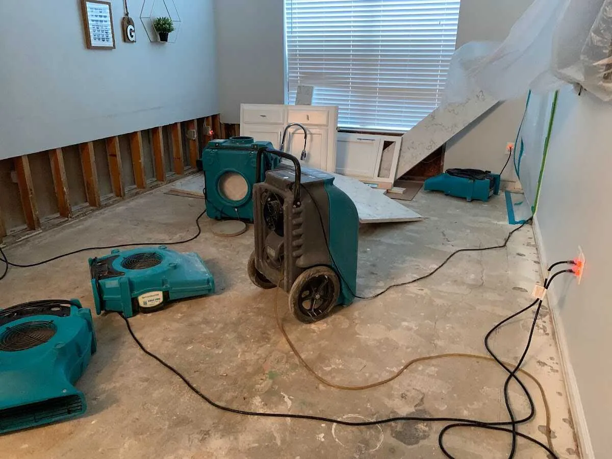 Dehumidifier in flood-cut room for Water Extraction & Removal in Streator